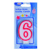 Číslová sviečka "6" 75mm [1 ks]