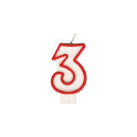 Číslová sviečka "3" 75mm [1 ks]