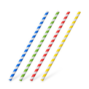 Slamka papierová Špirála farebný mix Ø6mm x 20cm [25 ks]