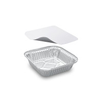 Miska (ALU) hranatá 158 x 158 x 34 mm 560ml + viečko [5 ks]