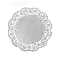Dekoračná krajka okrúhla biela Ø32cm [6 ks]