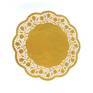 Dekoračná krajka okrúhla zlatá Ø30cm [4 ks]