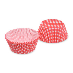 Cukrárenský košíček Karo červený Ø50 x 30 mm [40 ks]