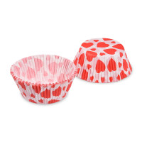 Cukrárenský košíček Srdce červený Ø50 x 30 mm [40 ks]