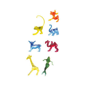 Deko figúrka (PS) 7 zvierat mix 30-50mm [100 ks]