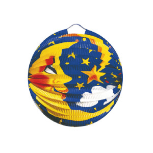 Lampión (PAP) guľa Mesiac Ø24cm [1 ks]