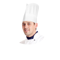 Kuchárska čiapka (PAP) biela 23cm [10 ks]