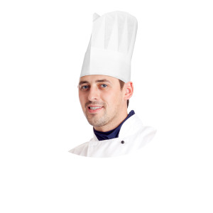 Kuchárska čiapka (PAP) biela 23cm [10 ks]