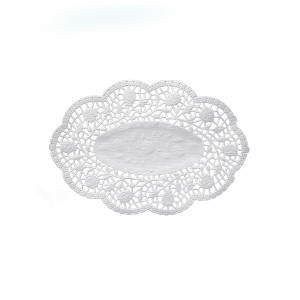 Dekoračná krajka oválna biela 22 x 15 cm [500 ks]