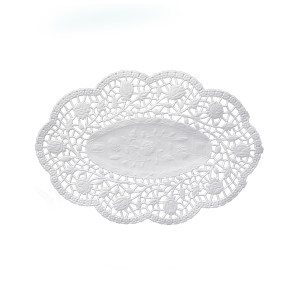 Dekoračná krajka oválna biela 32 x 22 cm [100 ks]