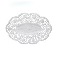 Dekoračná krajka oválna biela 36 x 28 cm [100 ks]