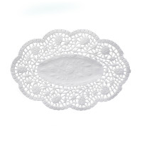 Dekoračná krajka oválna biela 50 x 37 cm [100 ks]