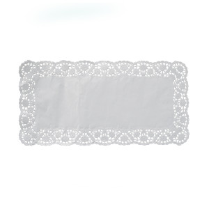 Dekoračná krajka hranatá biela 38 x 25 cm [100 ks]