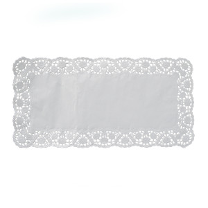 Dekoračná krajka hranatá biela 40 x 30 cm [100 ks]