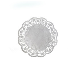 Dekoračná krajka okrúhla biela Ø16cm [100 ks]