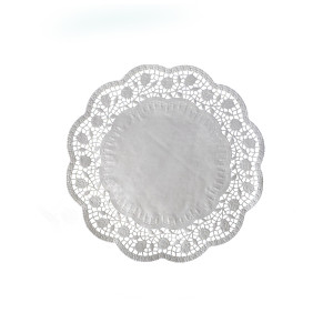 Dekoračná krajka okrúhla biela Ø22cm [100 ks]