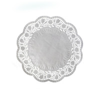 Dekoračná krajka okrúhla biela Ø26cm [100 ks]