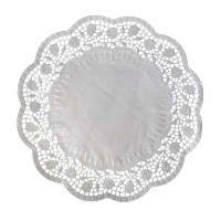 Dekoračná krajka okrúhla biela Ø40cm [100 ks]
