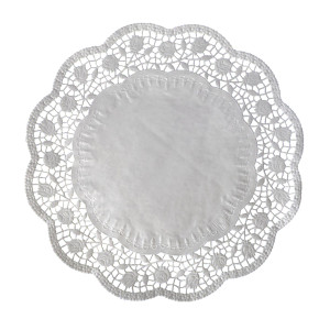 Dekoračná krajka okrúhla biela Ø40cm [100 ks]