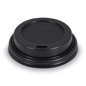 Viečko vypuklé (PS) čierne Ø73mm [100 ks]