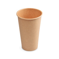 Papierový pohár kraft Ø90mm 510ml `XL: 0,4L/16oz` [50 ks]