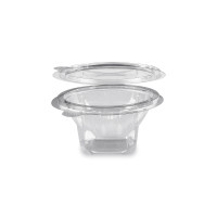 Miska (PET) s viečkom okrúhla priehľadná 250ml [50 ks]