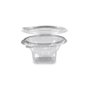 Miska (PET) s viečkom okrúhla priehľadná 250ml [50 ks]
