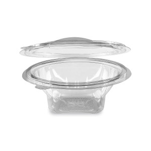 Miska (PET) s viečkom okrúhla priehľadná 375ml [50 ks]