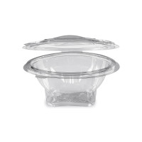 Miska (PET) s viečkom okrúhla priehľadná 500ml [50 ks]