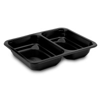 Menu misa (PP) 2dielna čierna 227 x 178 x 40 mm `M` [50 ks]