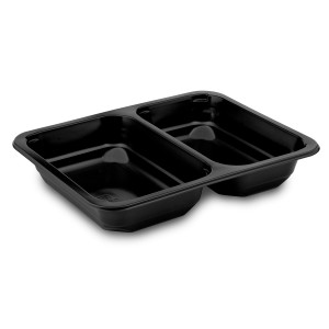 Menu misa (PP) 2dielna čierna 227 x 178 x 40 mm `M` [50 ks]