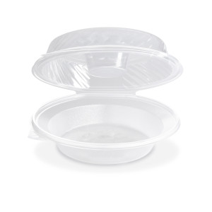 Šalátová miska (PP) s viečkom na dressing misku priehľadná 1600ml [25 ks]